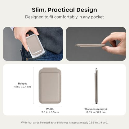 Satechi MagSafe Wallet Stand, Card Holder, NFC Pass-Through - color: Taupe
