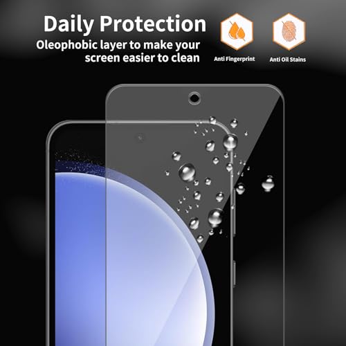 3 Pack for Samsung (Galaxy S23 FE) [FE Model Only] Tempered Glass Screen Protector, Scratch-Proof, Bubble-Free,HD Transparent, 9H Hardness,Bubble Free,Case Friendly - size: Galaxy S23 FE