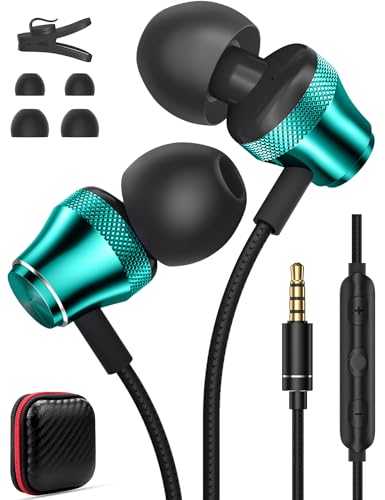 Wired Earbuds for Chromebook Laptop PC,3.5mm in Ear Headphones for Kindle - color: Green
