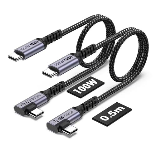 100W 1.5ft USB C Cable Right Angle, 2 Packs, 10Gbps Data Speed - size: 100w - 1.5ft, 1.5ft