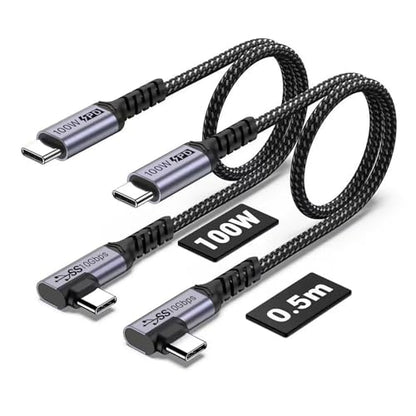 100W 1.5ft USB C Cable Right Angle, 2 Packs, 10Gbps Data Speed - size: 100w - 1.5ft, 1.5ft