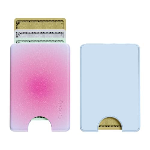 Casely MagWallet | Aura | Radiant Love | Pink | Slim Wallet Card Holder | Compatible with MagSafe | Soft-Touch Hard Silicone | Holds Up to 3 Cards - color: Aura | Radiant Love | Pink