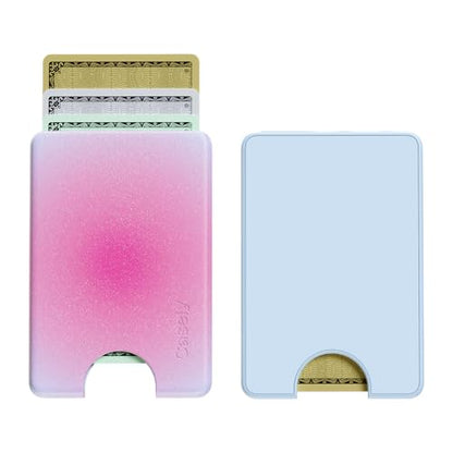 Casely MagWallet | Aura | Radiant Love | Pink | Slim Wallet Card Holder | Compatible with MagSafe | Soft-Touch Hard Silicone | Holds Up to 3 Cards - color: Aura | Radiant Love | Pink
