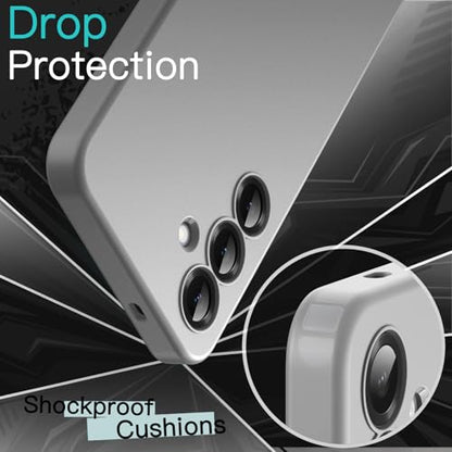 JETech Slim Case for Samsung Galaxy S25, Silver Shadow | Camera Lens Protection, Soft TPU Design, Matte Finish, Shockproof Protection - color: Silver Shadow, size: Galaxy S25