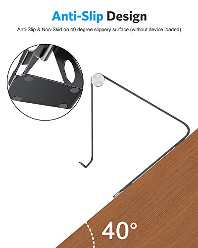 OMOTON T1 Adjustable Tablet Stand for Desk, Aluminum Holder for iPad Black - color: Black