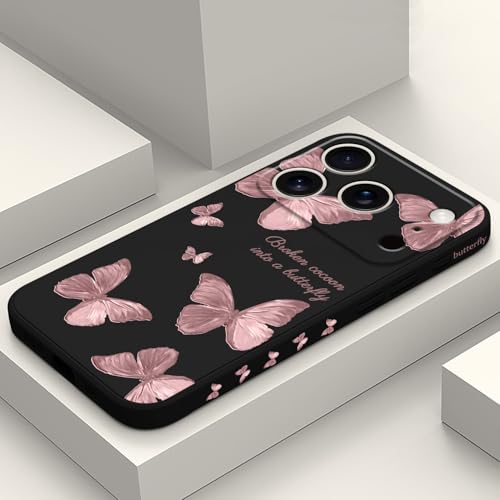 LEECG for iPhone 17 Pro Case, Flower Protective Bumper Slim Soft Phone Cover for iPhone 17 Pro 6.3 inch, Butterfly Black - color: Butterfly Black, size: for iPhone 17 Pro