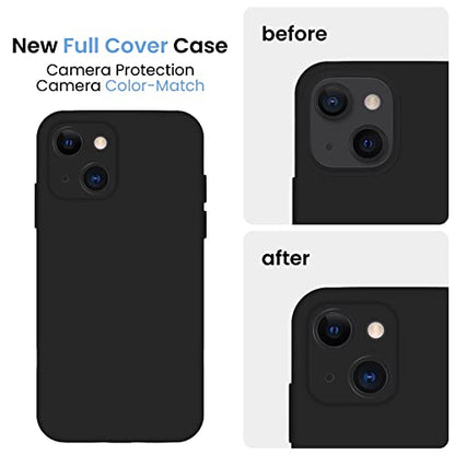 FireNova Designed for iPhone 13 Case, Silicone Upgraded [Camera Protection] Phone Case, Soft Anti-Scratch Microfiber Lining Inside, 6.1 inch, Black - color: Black, size: Iphone 13