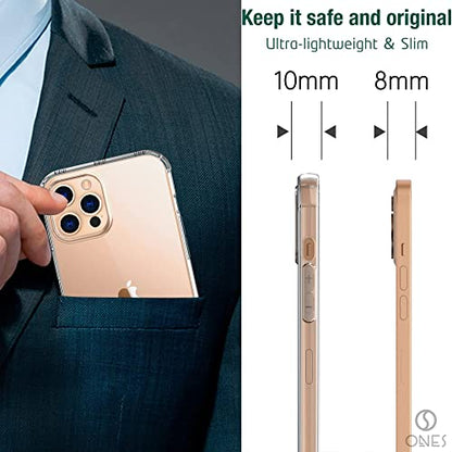 ONES for iPhone 14 Pro Max Case Clear, Slim Soft TPU Silicone Cover, Military Drop Protective Thin Phone Bumper Case with Shockproof Airbags, Yellowing Resistant, Transparent - color: HD High Transparency, size: iPhone 14 Pro Max