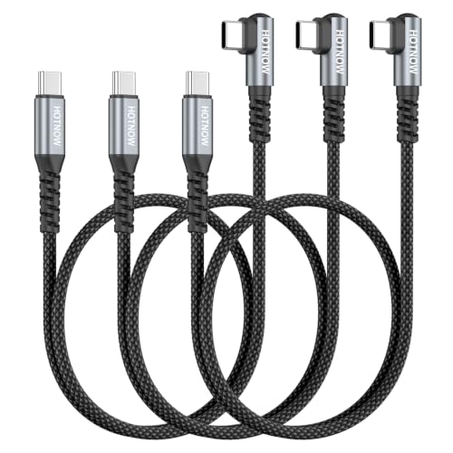 Short Right Angle USB C to USB C Cable 1.5FT 3 Pack, 65W Fast Charging - color: Black, size: 1.5FT