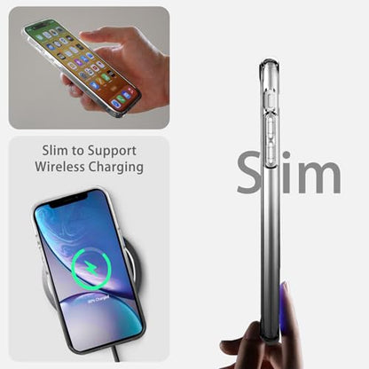 JJGoo Compatiable with iPhone XR Case Clear, Transparent Shockproof Phone Case, Slim Anti-Scratch Hard PC Back Protective Cover Bumper, Gradient Black - color: Gradient Black