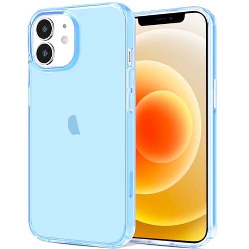 JJGoo Compatible with iPhone 12 mini Case, Soft Transparent Shockproof Protective Slim Thin Bumper Phone Cover, Translucent Blue - color: Blue
