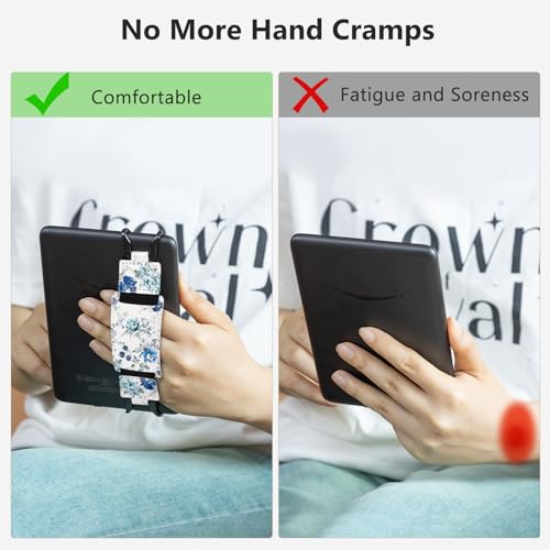 CoBak Secure Hand Strap for Ebook Reader - Versatile and Lightweight - color: Blue Bloom Symphony-1 Pack