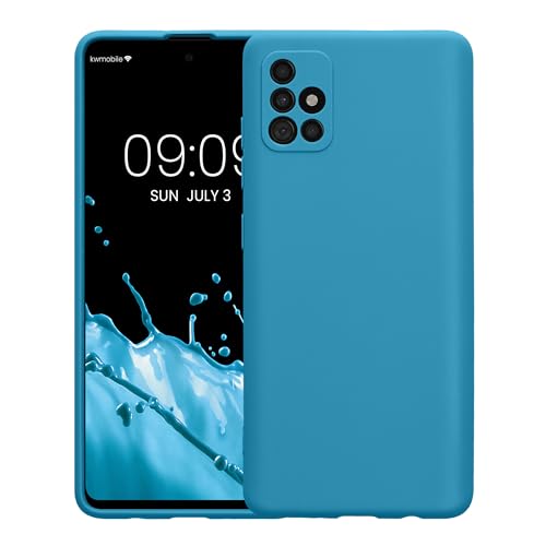 kwmobile Case Compatible with Samsung Galaxy A51 Case - Protective Slim TPU Phone Cover - Soft Matte Finish - Caribbean Blue - color: caribbean blue, size: Galaxy A51