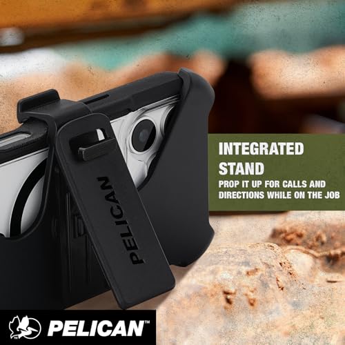 Pelican Voyager iPhone 17 Pro Max Case - MagSafe Phone Case - Black/Clear | Magnetic Phone Case w/24ft Military Grade Drop Protection - Phone Cover w/ Belt Clip Holster Kickstand for iPhone 17 Pro Max - color: Voyager - Clear - Pro Max, style: iPhone 17 P