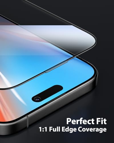 Mkeke for iPhone 15 Pro Max Screen Protector 3 Pack, [9H+ Hardness] [Military-Grade Drop Protection] [Sensitive Touch] [Easy Installation] [HD Clear] Full Edge Coverage Tempered Glass - size: iPhone 15 Pro Max 6.7 Inch