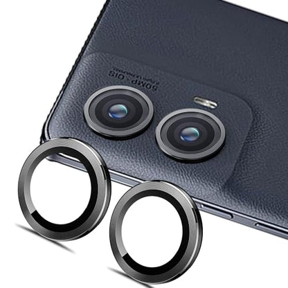 Zeking (2 Set for Motorola Edge (2024) Camera Lens Protector, Scratch-Resistant HD Clarity Ultra-Thin 9H Tempered Glass with Aluminum Edging, Individual Metal Lens Cover (Black) - color: Black