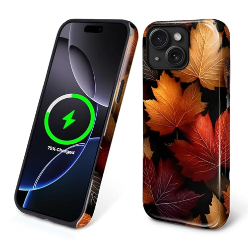Magnetic Phone Case for iPhone 14 Plus,Compatible with MagSafe,Durable 2 Layers Full Covered Shockproof Protective Cover-Autumn Maple Leaves - color: Autumn Maple Leaves, size: iPhone 14 Plus