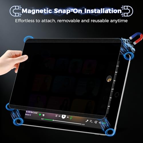 4-Way Magnetic Privacy Screen For iPad 10.2 Inch 9th Gen - color: 360 Magentic Privacy Screen, size: iPad 9th Gen 10.2"
