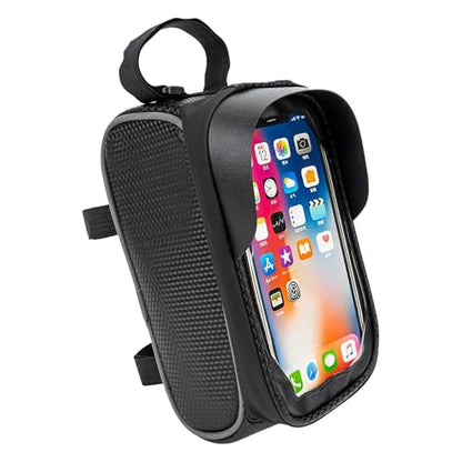 Waterproof Bike Phone Bag – Touchscreen Frame Bag for Phones up to 7 Inches, Reflective Strips, Earphone Hole, Easy Install for Cyclists Who Demand Performance
