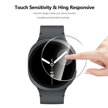 Anoowkoa 4 Pack Premium Screen Protector for Samsung Galaxy Watch 8 44mm Tempered Glass Film 9H Hardness,Ultra Resistant,Anti-Fingerprints,No Bubbles,HD-Clear,Easy Install - color: chanpin