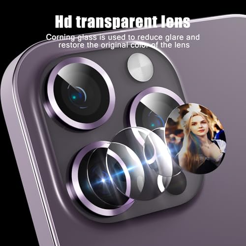 Camera Lens Protector Compatible with iPhone 11 Pro/11 Pro Max/12 Pro,Scratch Resistant,HD Clear Tempered Glass Camera Lens Protection Cover,Case Friendly Easy to Install - Light Purple - color: Light Purple, size: iPhone 11 Pro/11 Pro Max/iPhone 12 Pro