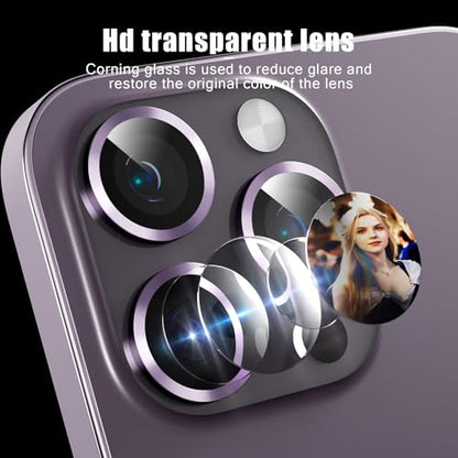 Camera Lens Protector Compatible with iPhone 11 Pro/11 Pro Max/12 Pro,Scratch Resistant,HD Clear Tempered Glass Camera Lens Protection Cover,Case Friendly Easy to Install - Light Purple - color: Light Purple, size: iPhone 11 Pro/11 Pro Max/iPhone 12 Pro