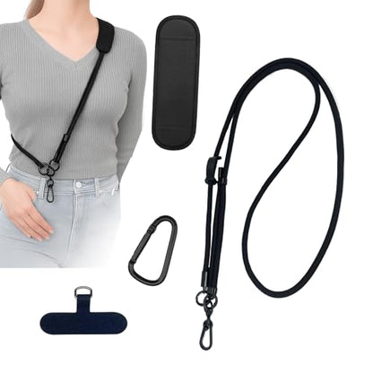 Adjustable Crossbody Phone Lanyard for Teachers & Commute, Padded Shoulder for Phone&Walkie Talkie