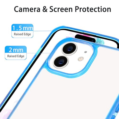 JJGoo Compatiable with iPhone 15 Plus Case Clear, Transparent Shockproof Phone Case, Slim Anti-Scratch Hard PC Back Protective Cover Bumper, Transparent Blue - color: Transparent Blue