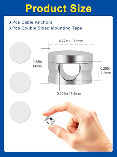 Upgraded Aluminum Silver Phone Charger Cord Holder with Extra-Large