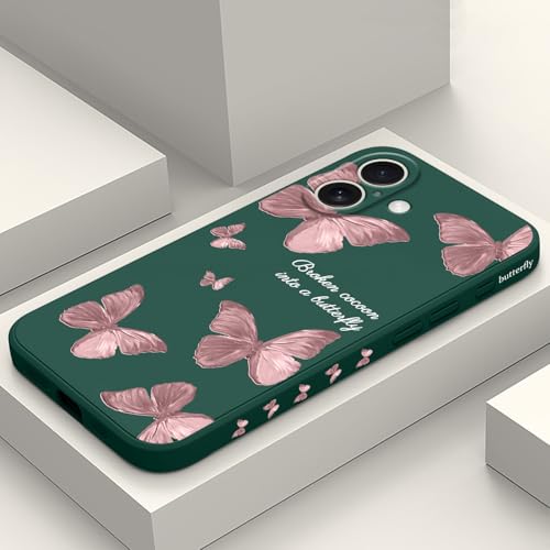 LEECG for iPhone 17 Case, Flower Protective Bumper Slim Soft Phone Cover for iPhone 17 6.3 inch, Butterfly Green - color: Butterfly Green, size: for iPhone 17