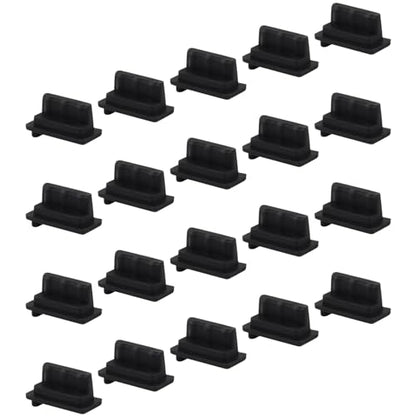Jiozermi Black Silicone USB A Female Anti Dust Plug, 20 Pcs - color: Black