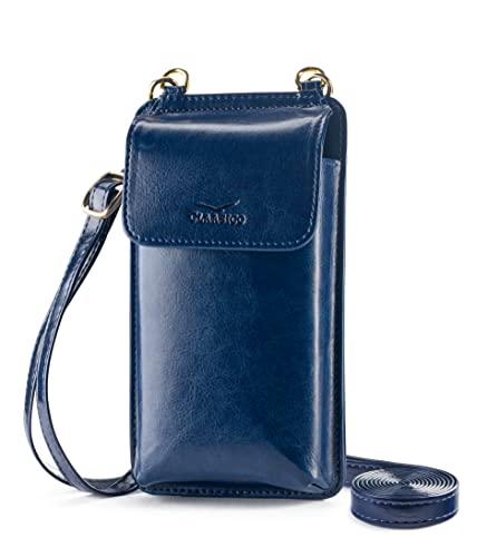 Crossbody Phone Purse for Women – RFID Phone Case Wallet w/Magnetic Closure & Separate Zipper Pocket Crossbody Bag - color: Blue