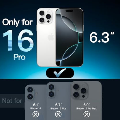 JETech Screen Protector for iPhone 16 Pro, 3-Pack | 9H Tempered Glass, HD Clear, Anti-Scratch Protection, Easy Installation Tool - size: iPhone 16 Pro