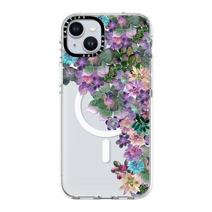 CASETiFY for iPhone 15 Plus Case - Impact Clear Compatible with MagSafe | Not Yellowing | 6.6 ft. 3X Military Grade Drop Protection | MY SUCCULENT GARDEN | Clear - color: MY SUCCULENT GARDEN, size: Iphone 15 Plus (6.7")