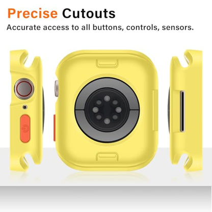 Amizee Rugged Case Compatible with Apple Watch Case Series 11/10 42mm, Soft TPU Shockproof Bumper Drop Proof Protective Cover Compatible with iWatch - Yellow - color: Yellow, size: 42 mm