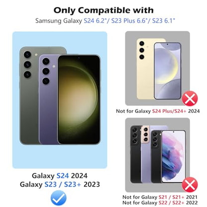 imluckies Camera Lens Protector for Sansung Galaxy S24 / S23 / S23 Plus, Bling Aluminum Alloy Ring & HD Tempered Glass, 9H Hardness Anti-Scratch Back Screen Camera Cover [NOT for S24+], Glitter Sliver - color: Glitter Silver