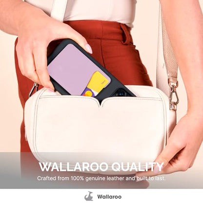 Wallaroo Premium Leather Cell Phone Wallet Stick On - Android and iPhone Wallet and Card Holder for Women and Men - Durable with Non-Slip Lining Secures Up to 3 Cards - color: Lavender Pink