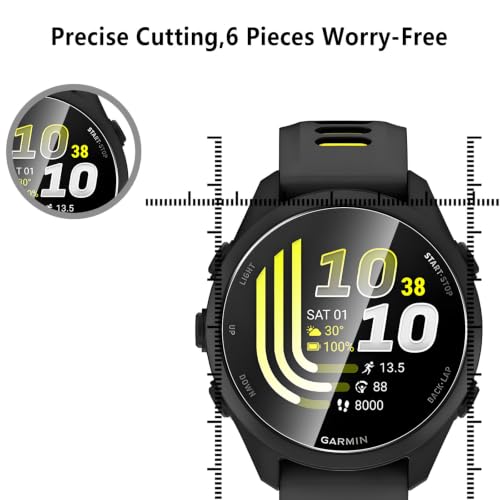 6-Pack Tempered Glass for Garmin Forerunner 70/170/170 Music Watch Screen Protector, AUUYYA 9H Hardness HD Clear Anti-Scratch Tempered Glass Protection Film, Bubble Free Anti Scratch Easy Installation - size: Garmin Forerunner 70
