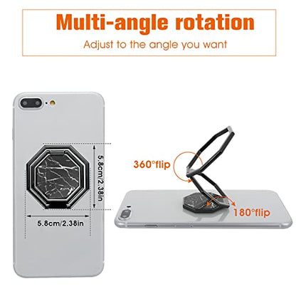 cobee Cell Phone Ring Holder Finger Kickstand, 360° Rotation Back Grip - color: Black Marbling
