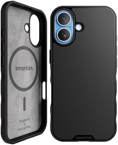 Smartish iPhone 17 MagSafe Case, Gripmunk, Slim Magnetic Grip Case, Black | Thin, Protective, Grippy Texture with Microfiber-Lined Interior, Drop-Tested from 6 Feet, Raised Edges for Screen & Camera - color: Black Tie Affair (MagSafe), size: iPhone 17