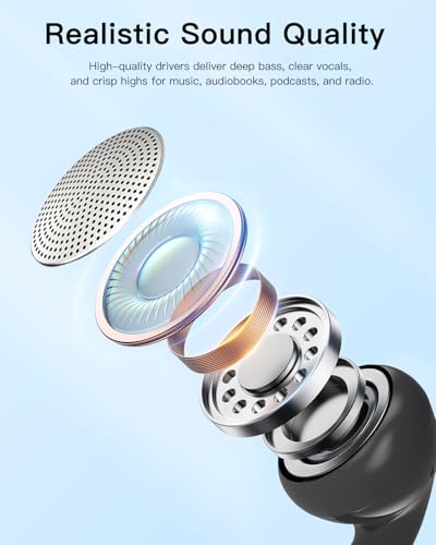 Single Side Earphone, USB Type C One Ear Earphone with Mic and in-line Control,Compatible with iPad,iPods,Portable Players, Tablets, MP3 Players, Radios,for Both Left and Right Ears(Black)