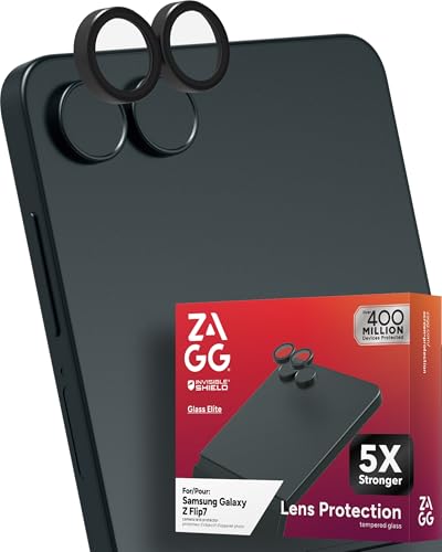 ZAGG Glass Elite Anti-Reflective Samsung Galaxy Z Flip7 Camera Lens Protector – Anti-Glare Technology, Maximum Impact & Scratch Resistance, InvisibleShield, Smudge-Free Surface, Recycled Materials - color: Black, size: Samsung Galaxy Z Flip7
