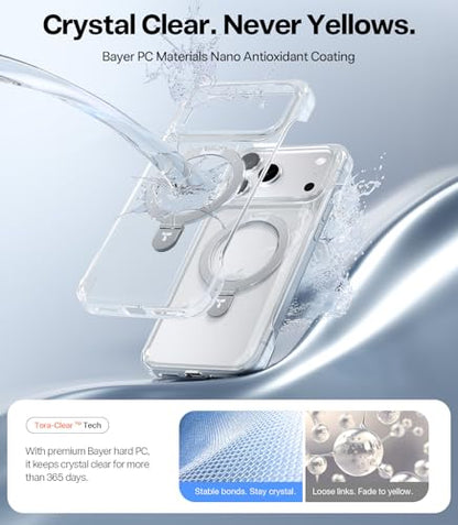 TORRAS Ostand Ultra Slim for iPhone 17 Pro Case Clear 6.3'', [Non Yellowing] Magnetic Stand [Fit for MagSafe], Frameless with Thin Minimalist Case for iPhone 17 Pro Phone Case, Hard, Transparent - size: iPhone 17 Pro