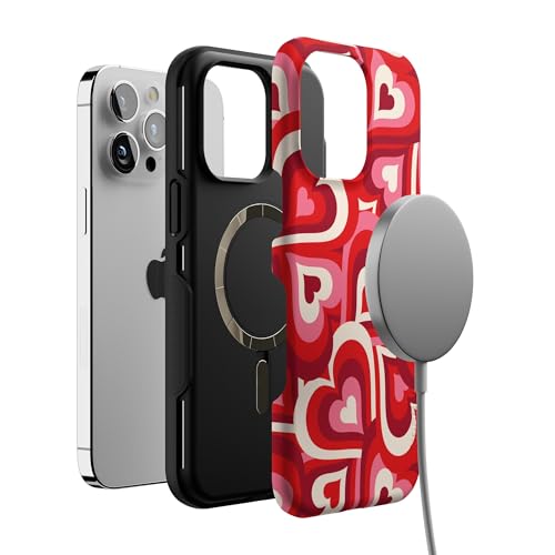 Casely iPhone 14 Pro Max Case | Love Song Remix | Ombre Hearts | Bold Protective Design | Compatible with MagSafe - color: Love Song Remix | Ombre Hearts
