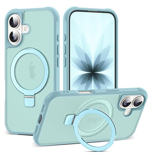 SKYLMW Compatible with iPhone 17 Case with Stand,Blue | iPhone 17 Phone Case 6.3",Magnetic Ring Stand,Compatible with MagSafe,Military-Grade Protection,Great Grip Feeling - color: Blue, size: Iphone 17