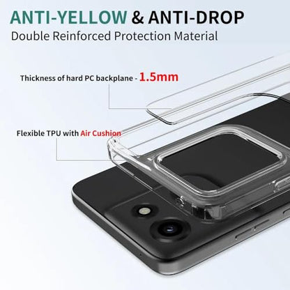 for Moto G 5G 2025 Case Crystal Clear Slim Hard Case Hybrid Shockproof Bumper with Tempered Glass Screen Protector Full Body Anti-Yellow Anti-Scratch Phone Protective Cover - color: Moto G 5G 2025