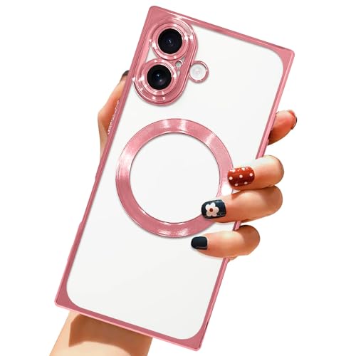 LSL Case for iPhone 17 [Compatible with MagSafe] - Pink | Soft TPU Bumper Anti-Drop Anti-Scratch Shockproof Protective Slim Luxury Plating Clear Magnetic Cover for Women Girls - color: Pink, size: for iPhone 17