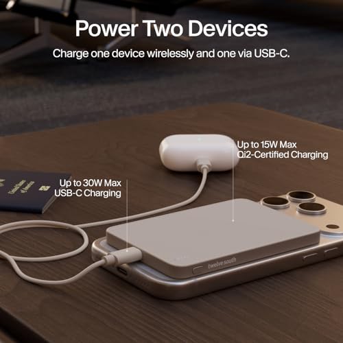 Twelve South PowerCapsule, MagSafe-Compatible Power Bank, (Dune) 5,000mAh - color: Dune