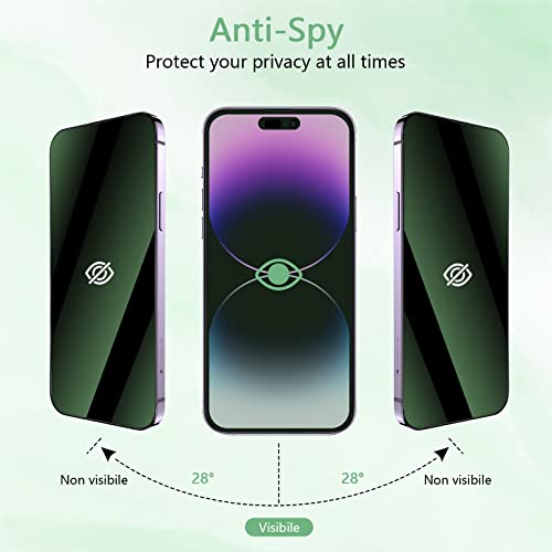 [3 Pack] for iPhone 14 Pro Max Green Privacy Screen Protector - size: iPhone 14 Pro Max