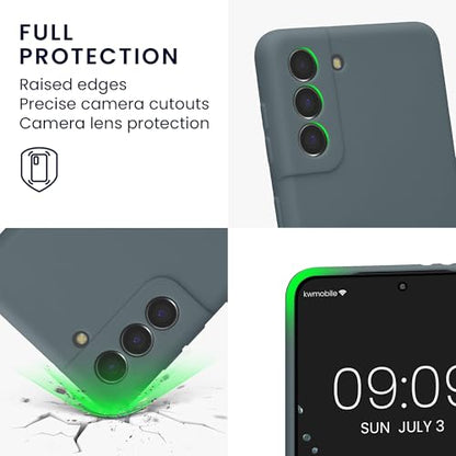kwmobile Case Compatible with Samsung Galaxy S21 Case - Protective Slim TPU Phone Cover - Soft Matte Finish - Dark Slate - color: Dark Slate, size: Galaxy S21